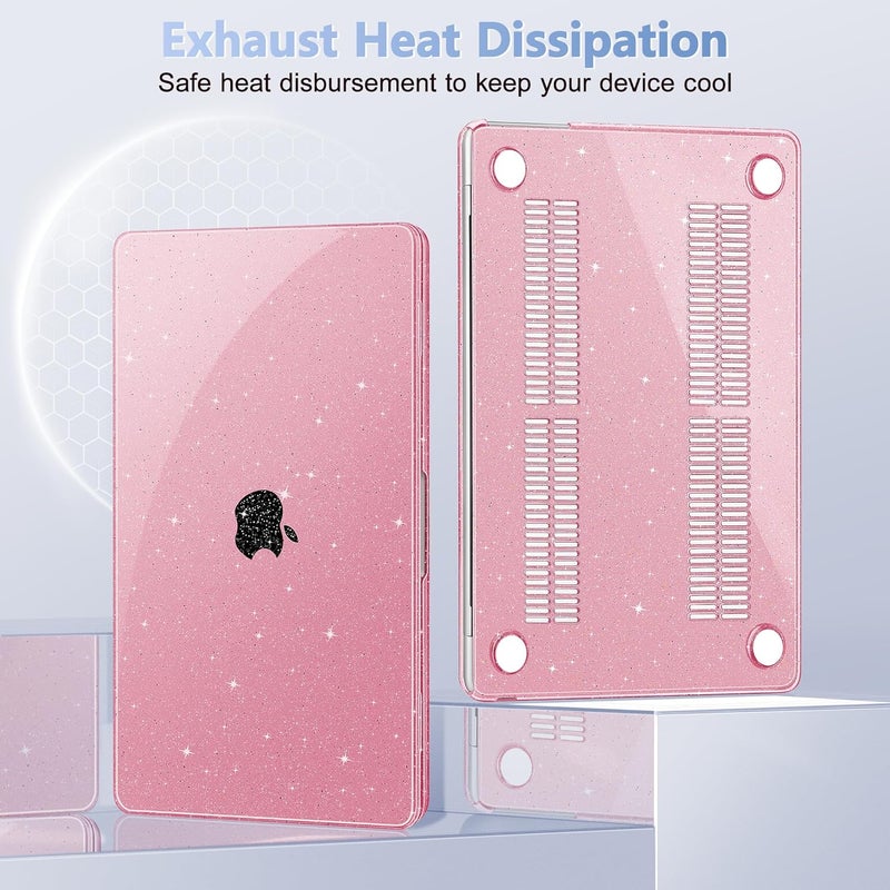 May Chen غطاء لجهاز MacBook Air 13.6 بوصة 2025 2024 2023 2022 إصدار A3240 M4 A3113 M3 A2681، غطاء صلب بلاستيكي لجهاز MacBook Air 13.6" مع شاشة Retina يناسب Touch ID، لامع وردي - Image 4